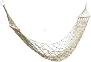 Cotton Rope Hammocks Traditional Hand Woven Single Hammock With Wood Spreaderchi