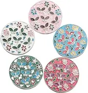 [Stritra] Folding Bag Handbag Hook Round Purse Tote Flower Shape Metal Bag Table Hanger AU Green