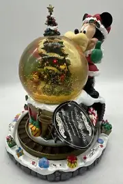 Disneyland Deck the halls snow globe With Running Train Rare retired W/Box
