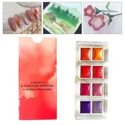 8 Color Red Glitter Watercolor Paints Set Pearlescent Color Artist Art Set For