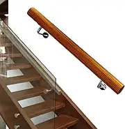 Staircase Railing Solid Wood Indoor Staircase Banister Handrails with Wall Mounted Brackets, Hand Railings for Stairs Home Corridor Grab Bar Railing(13ft/390cm)