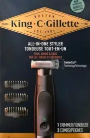 King C. Gillette All-in-One Cordless Edge-Trim-Stubble Shaver NEW/sealed