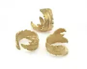 Leaf Ring Adjustable Raw Brass (16mm 5US inner size) 2306
