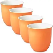 Japanese Teacup, 6.5-Ounce, Carrot, Set of 4