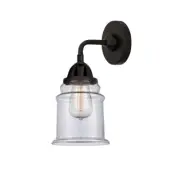 Innovations Canton 1 Light 6" Sconce, Matte Black/Transparent - 288-1W-BK-G182