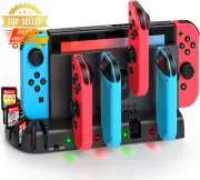 Nintendo Switch OLED Joycon Controller Charger Dock Station 8 Game Slot