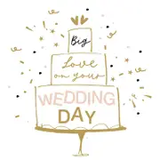 Big Love On Your Wedding Day - Card 15.5x15.5cm