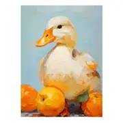 White Orange Duck Canvas Print