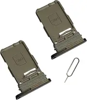 [2pcs Pack] Galaxy s21 Ultra Replacement Single SIM Card Tray Holder Parts for Samsung Galaxy s21 G991,Galaxy s21 Plus G996,S21 Ultra G996 Version (Black)
