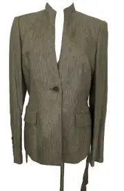 Jones New York 3pc Pant Suit Women Linen Sz 6 Desert Bloom Loden Multi Green