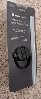 Hydro Flask Standard Mouth Flex Straw Cap Lid & 2 Straws
