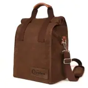 Insulated Lunch Bag for Men/Women, 11L Waxed Canvas Lunch Box with Brown