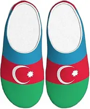 [EdWal] Flag of Azerbaijan print Winter Warm Slippers Indoor Anti-skid Plush Slippers Relaxing at Home for Women Men