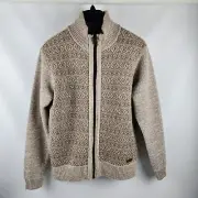 Buffalo David Bitton Sweater Men L Tan Living the Dream Fleece Lining Zip NWT