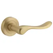 Stirling Lever Round Rose Brushed Brass