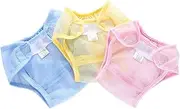 GANAZONO 3Pcs Washable Breathable Nappy Training Pants for Potty Training Lightweight and Durable Cloth Diaper Covers Pink for Months