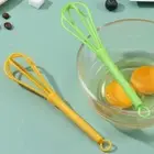 Cream Plastic Manual Milk Frother Cooking Hand Mixer Whisk Egg Beater Blender