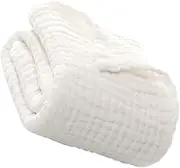 ORFOFE Muslin Blanket Cotton Swaddle Wrap Newborn Bath Towel Soft and Breathable Cotton Washable Blanket for Home and Travel