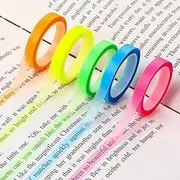 5 Rolls Removable Fluorescent Neon Tape Highlighter Tape Colored Transparent Marking Sticker Annotation Supplies for Teachers Students Reading Home Office (0.23inch X 16ft)