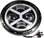 Motorcycle Headlights Motorcycle Headlight For Motorcycle Universal LED Front Light For Scooter Aluminum 7 Inch Headlight Motor Retro Black Headlamp Moto 7" Head Lamp Spotlight