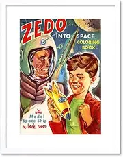 Comic Zedo Space Colouring Book Model Ship Framed Wall Art Print