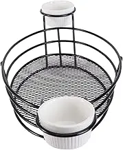 FONDOTIN 1pc Stainless Steel Frying Basket for French Fries Black Food Frying Container Practical Design for Handling Kitchens Restaurants
