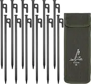 WYFVITDY 12Pcs 20cmTent Stakes Heavy Duty Metal Camping Tarp Pegs Steel Tent Spikes for Tent Tarp Outdoor Trip Canopy Large Hard Ground Rocky Soil Tent Stake Heavy Duty.