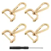 4 Pack Detachable Snap Hook Swivel Clasp with 1 Inch Screw Bar with Screwdriver