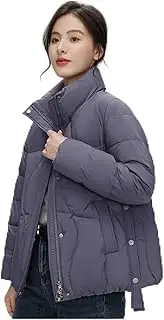 BybAgs Outdoor Casual Jacket Windproof Down Jackets High Stand Collar Outerwear Cotton Padded Coats (Color : Purple, Size : Large)