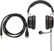 Replacement Audio Cable for MMX150 Headset, OFC Braided USB C to 3.5mm AUX Cable, 1.2M (Black)