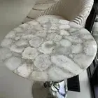 White Quartz Stone Coffee/Side/End Table - Modern & Durable Accent Furniture