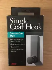 eldon® Over-the-Door Coat & Hanger Hook - Single (Gray) New In Box