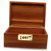 Large Wooden Box Decorative Wooden Storage Box with Code Lock no partition