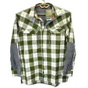 Cabela’s Men's Size L Shirt Flannel Moss Green Plaid Long Sleeve ThermoDRY NWT