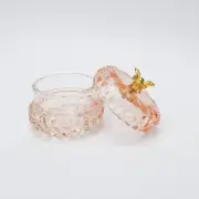 URBAN Gold Bee Glass Trinket Box Pink 7cm