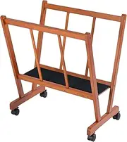 MEEDEN Wood Large Print Rack with Castors, Artist Storage and Display Rack, Premium Drying Rack, Storage for Canvas, Prints, Panels, Posters, Holds Artworks Up to 47", Walnut