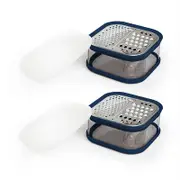 2PK Davis & Waddell Multi Grater w/ Storage 14cm - Grey/Blue