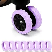 [Wesucse] 8pcs Luggage Wheels Cover Protectors - Trolley Case Silicone Caster Sleeve Suitcases Wheel Protectors Luggage Compartment Wheel Protection Cover for Wear-Resistant, Anti-Noise (Purple)