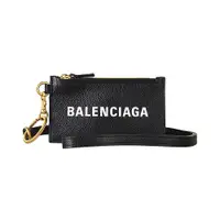 在飛比找蝦皮商城優惠-BALENCIAGA 巴黎世家 白字LOGO荔枝紋小牛皮4卡