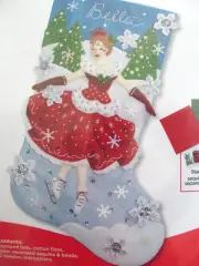New Bucilla Felt Stocking Kit A Christmas Skate Ice Skating Skater Rink 86979E T