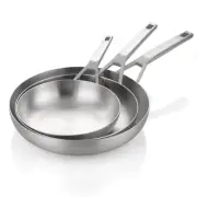 Tri-Ply Stainless Steel Frying Pan Set, 8"+10"+12" Chef's pan,Skillets,Induct...