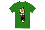 SpongeBob SquarePants Mens Plankton Face T-Shirt (Kelly Green) - UTTV6814
