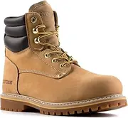 [Defencas] Men's 6" Leather Steel Toe Work Boot foe Men, Goodyear Welt, Oil/Slip Resistant, Construction Boot, Rubber Sole, Men's Work Boots, 84710