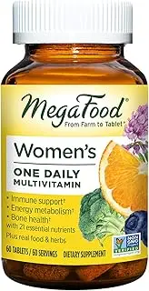 MegaFood Women's One Daily - Women's Multivitamin - With B Complex Vitamins, Iron, and Vitamin D - Gluten-Free and Made without Dairy or Soy - 60 Tabs