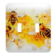 Springtime Bee Happy Decorative Light Switchplate Cover, Other Sizes Availabl...