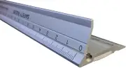 Ruler, New Design 30 cm (12 Inch) Metal Craft Safety Ruler,Light Weight with Folding Safety Guard.Use with Rotary Cutter,Stanley or Xacto. for Paper,Leather,Fabric,Quilting,Scrap Booking,Art,Office.