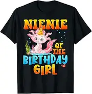 [X.Style] NieNie of The Birthday Girl Pet Axolotl Lovers Bday Party ds1069 T-Shirt (S) Black