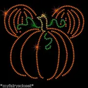 7.4" Mickey Mouse Pumpkin Halloween iron on rhinestone transfer applique patch