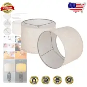 18"x12" Linen Drum Lampshade Replacement Set of 2 with Metal Spider Fitter