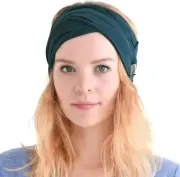 Mens Bandana Head Wrap - Womens Elastic Headband Japanese Long Hair Dreads Blue